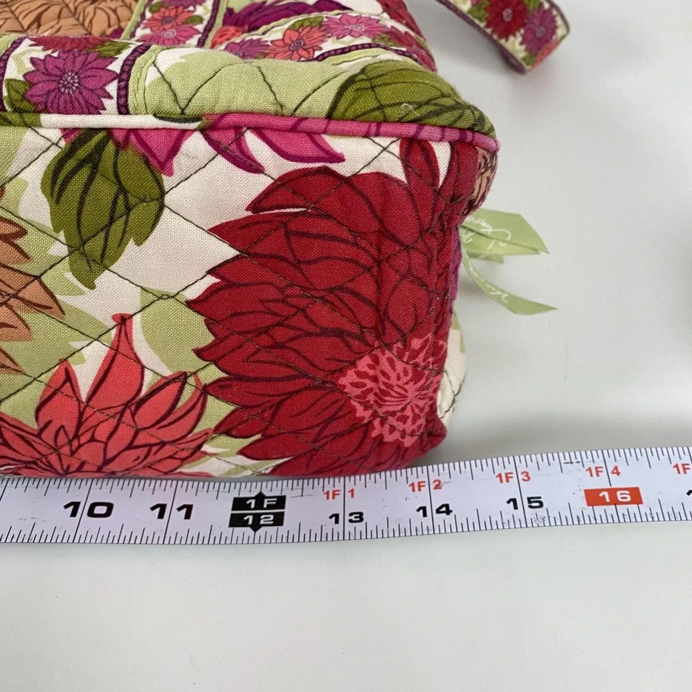Vera Bradley Shoulder Bag Womens Floral Quilted Cotton Zip Top Purse Tote Pink